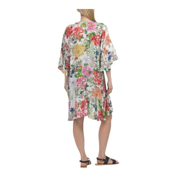 JOHNNY WAS Metalli Giorno Ruffle Cover-up Kimono size XS new with tag floral - Picture 2 of 2